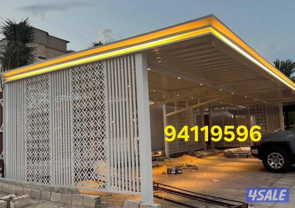 مظلات مواقف سيارات مع برجولات خشبية